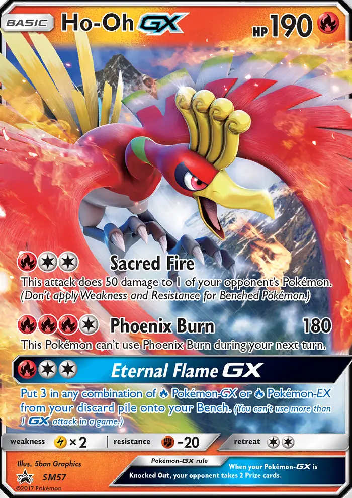 Ho-Oh GX Rare Pokemon card #SM57 from SM Black Star Promos