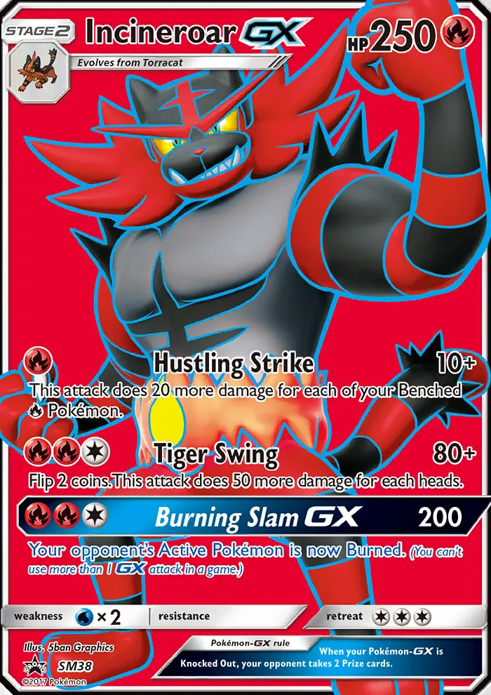 Incineroar GX Rare Pokemon card #SM38 from SM Black Star Promos