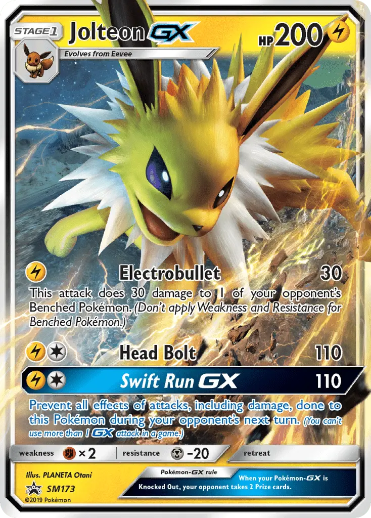 Jolteon GX Rare Pokemon card #SM173 from SM Black Star Promos