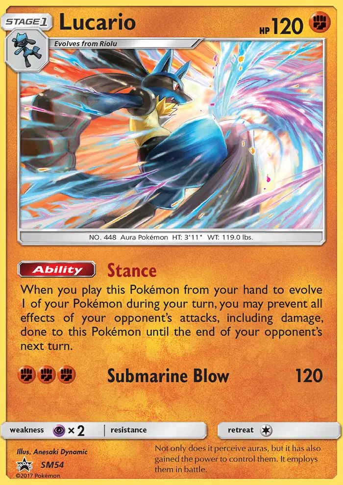 Lucario Rare Pokemon card #SM54 from SM Black Star Promos