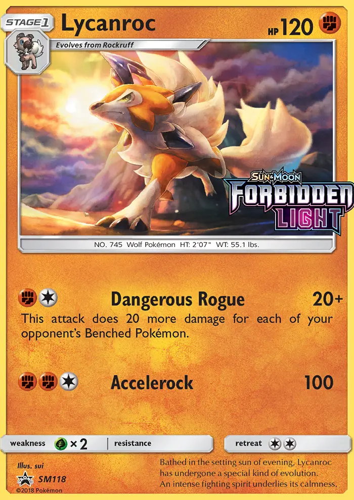 Lycanroc Rare Pokemon card #SM118 from SM Black Star Promos