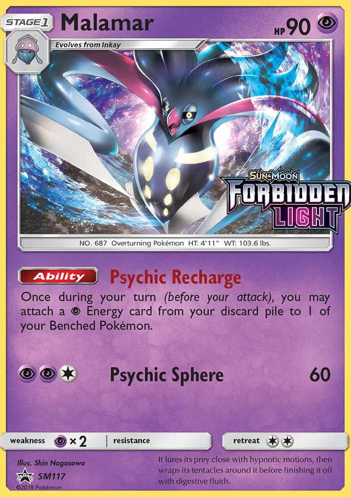 Malamar Rare Pokemon card #SM117 from SM Black Star Promos