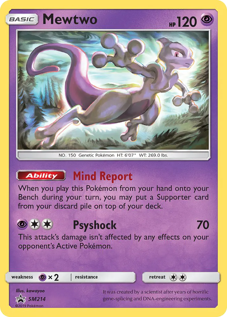 Mewtwo Rare Pokemon card #SM214 from SM Black Star Promos