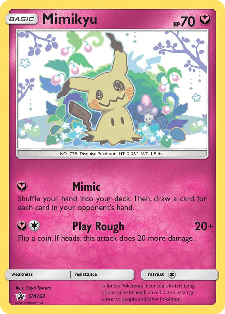 Mimikyu Rare Pokemon card #SM163 from SM Black Star Promos