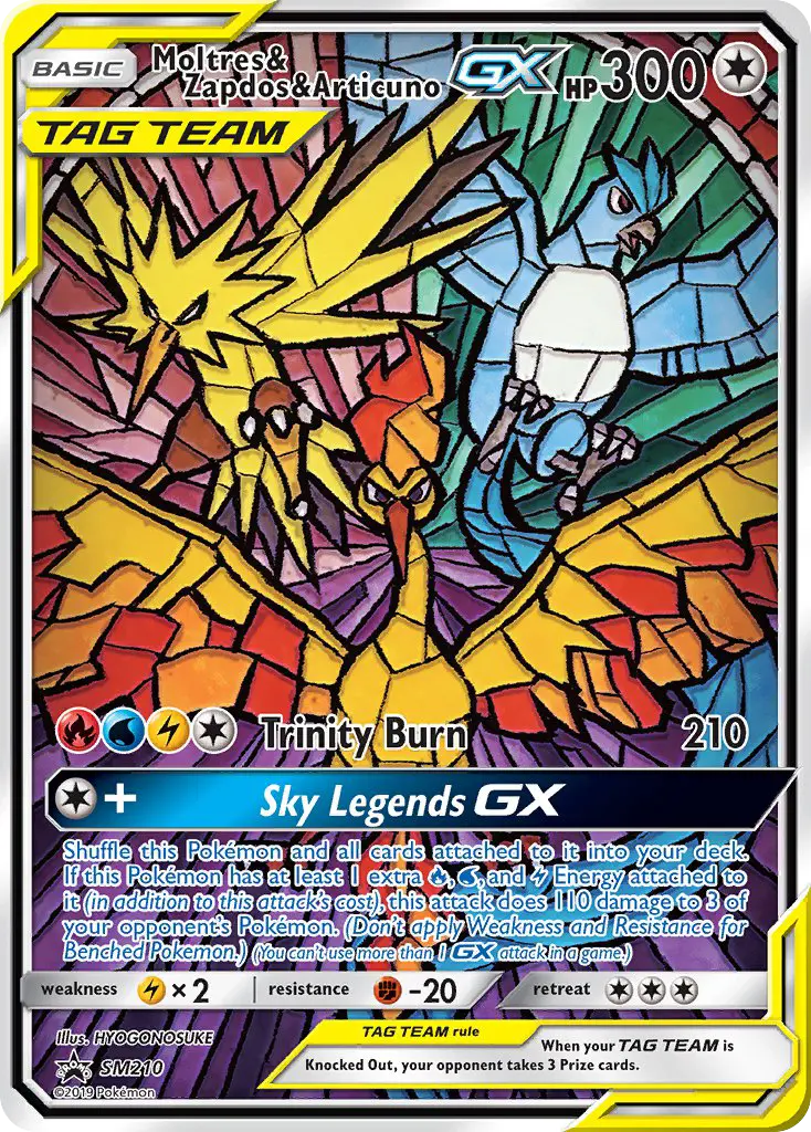Moltres & Zapdos & Articuno GX None Pokemon card #SM210 from SM Black Star Promos