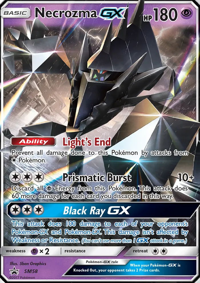 Necrozma GX Rare Pokemon card #SM58 from SM Black Star Promos