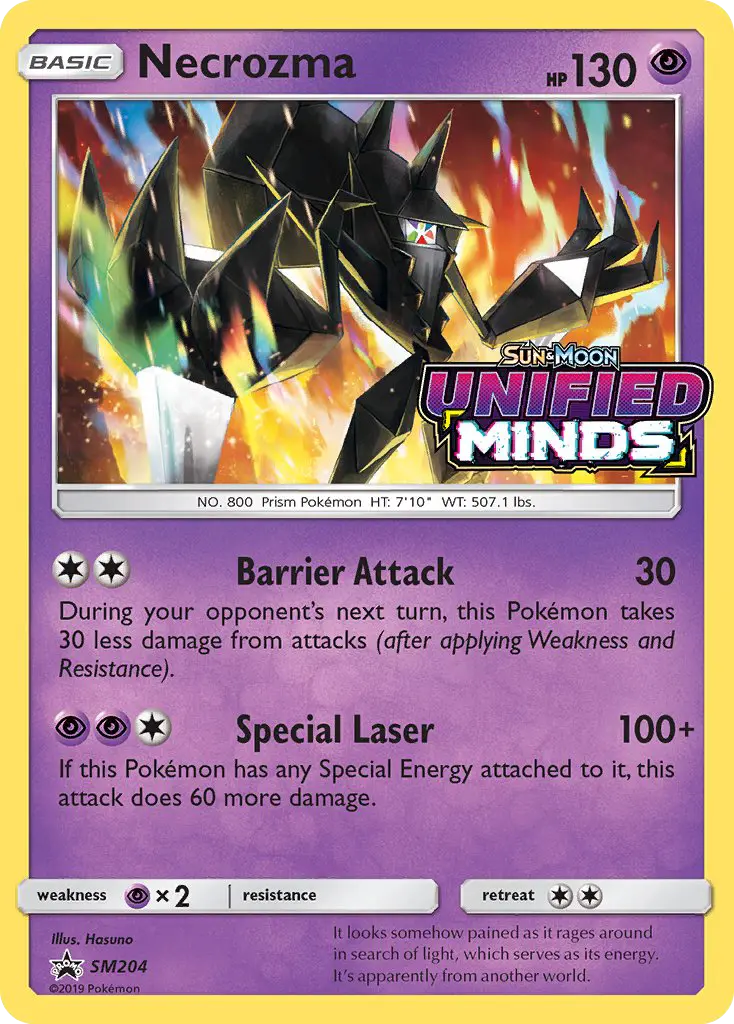 Necrozma Rare Pokemon card #SM204 from SM Black Star Promos