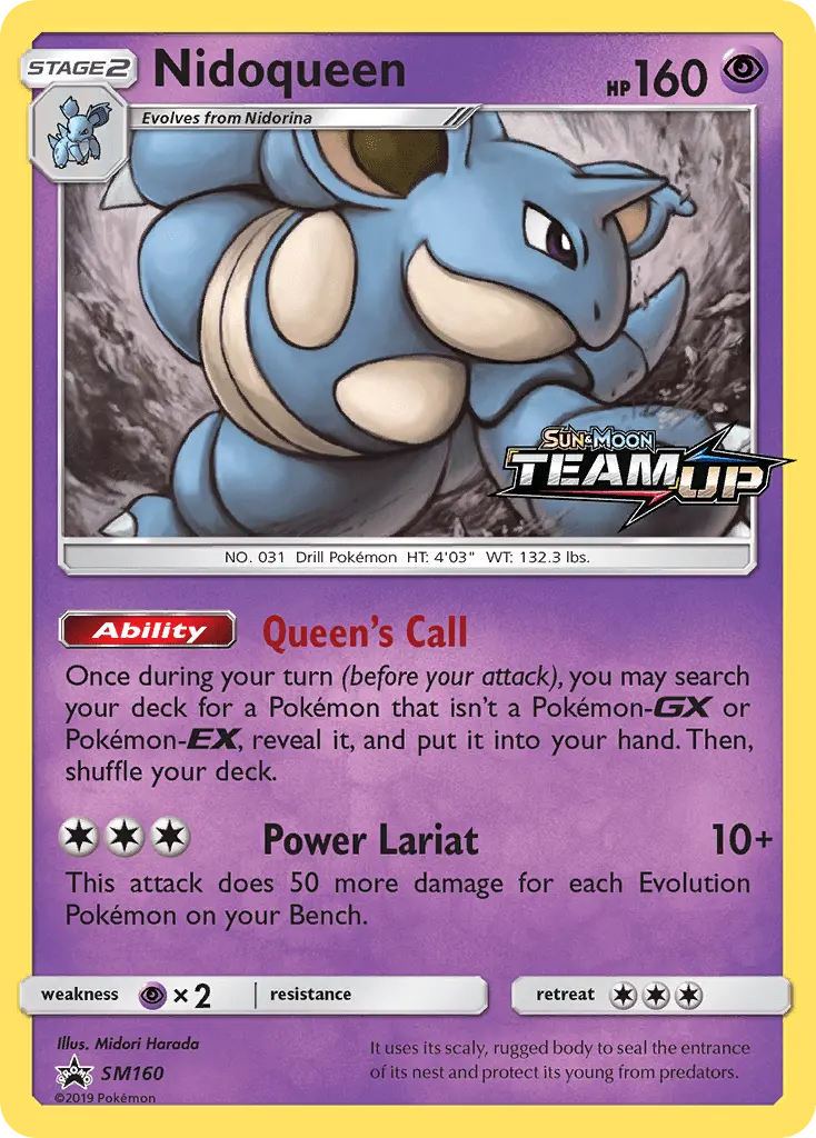 Nidoqueen Rare Pokemon card #SM160 from SM Black Star Promos