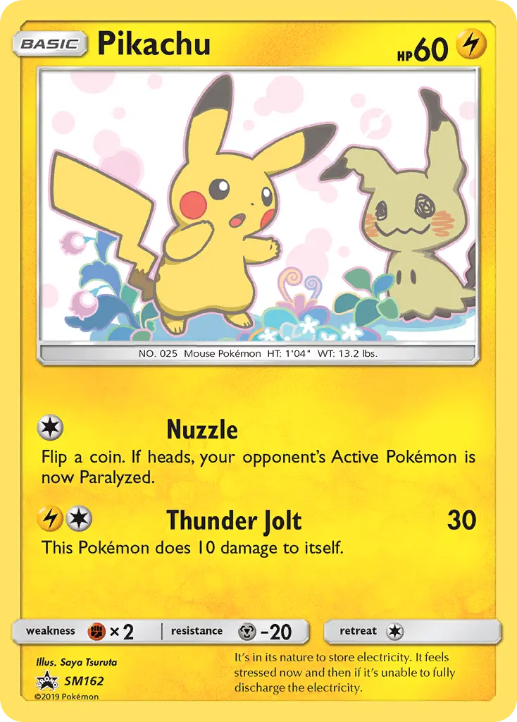 Pikachu Rare Pokemon card #SM162 from SM Black Star Promos