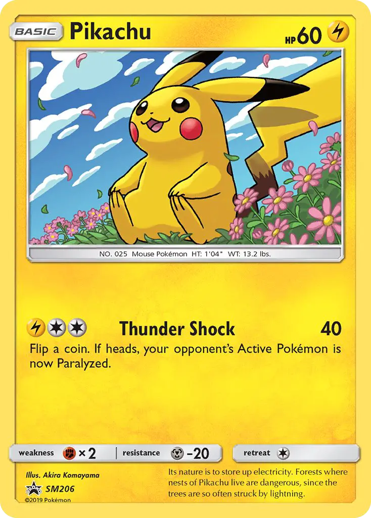 Pikachu Rare Pokemon card #SM206 from SM Black Star Promos