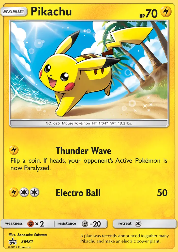 Pikachu Rare Pokemon card #SM81 from SM Black Star Promos