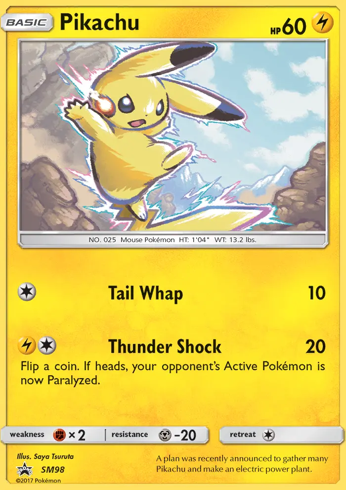 Pikachu Rare Pokemon card #SM98 from SM Black Star Promos