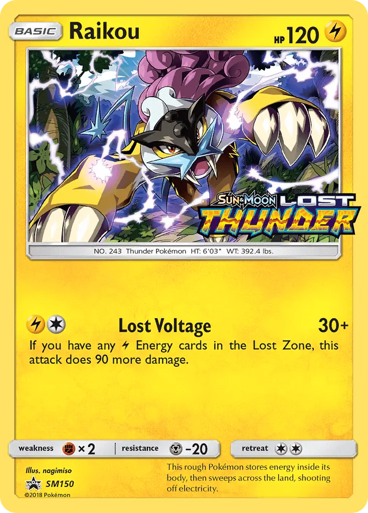 Raikou Rare Pokemon card #SM150 from SM Black Star Promos