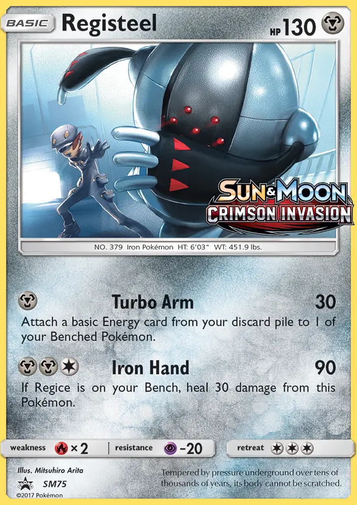 Registeel Rare Pokemon card #SM75 from SM Black Star Promos