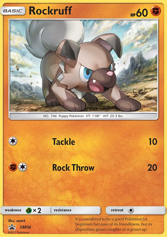 Rockruff Rare Pokemon card #SM06 from SM Black Star Promos