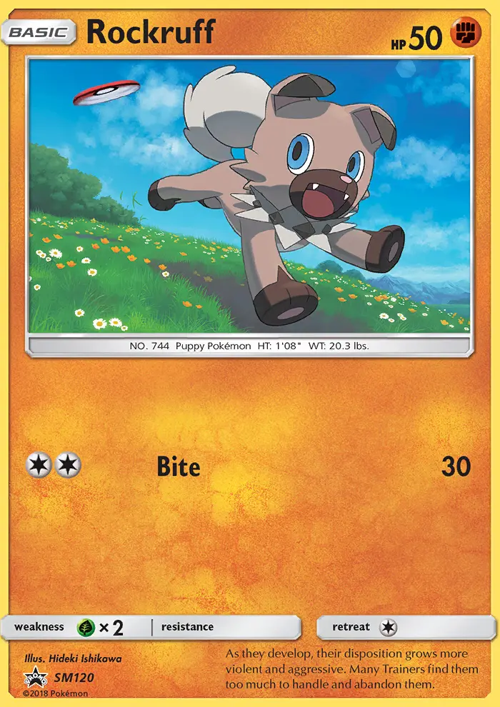 Rockruff Rare Pokemon card #SM120 from SM Black Star Promos