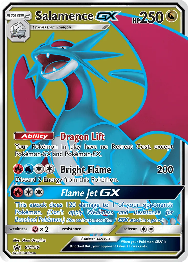 Salamence GX Rare Pokemon card #SM139 from SM Black Star Promos