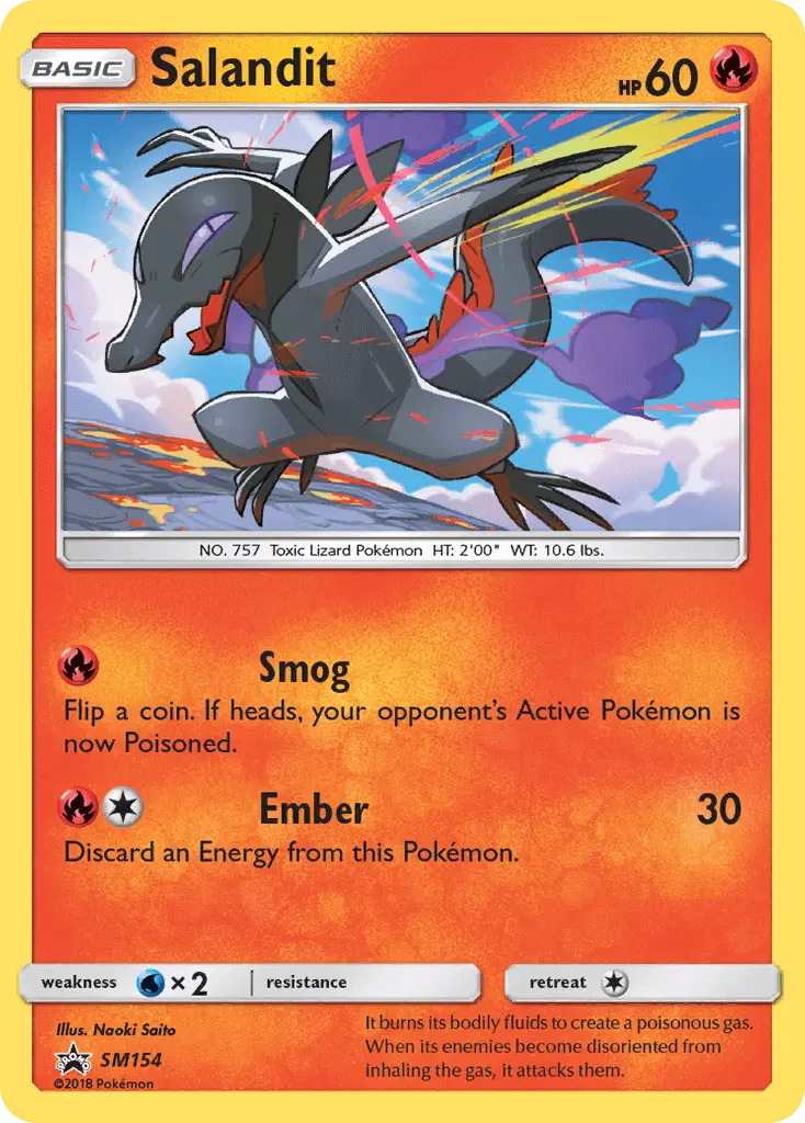 Salandit Rare Pokemon card #SM154 from SM Black Star Promos