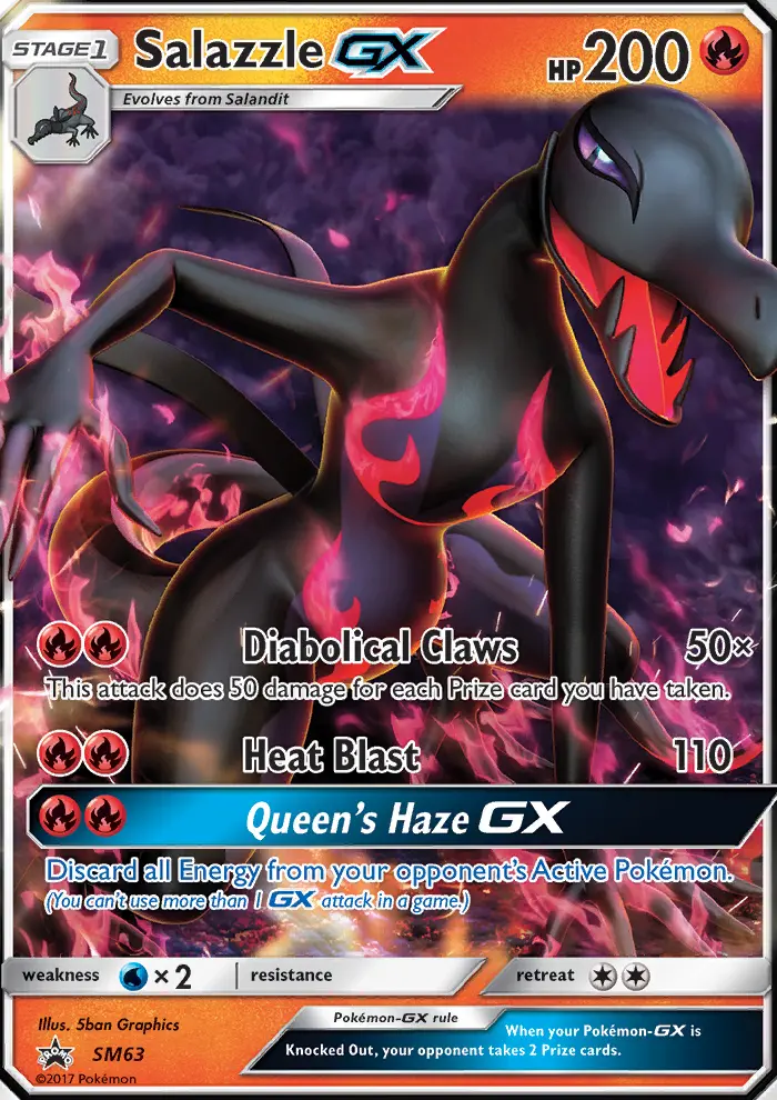 Salazzle GX None Pokemon card #SM63 from SM Black Star Promos