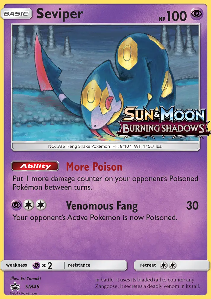 Seviper Rare Pokemon card #SM46 from SM Black Star Promos