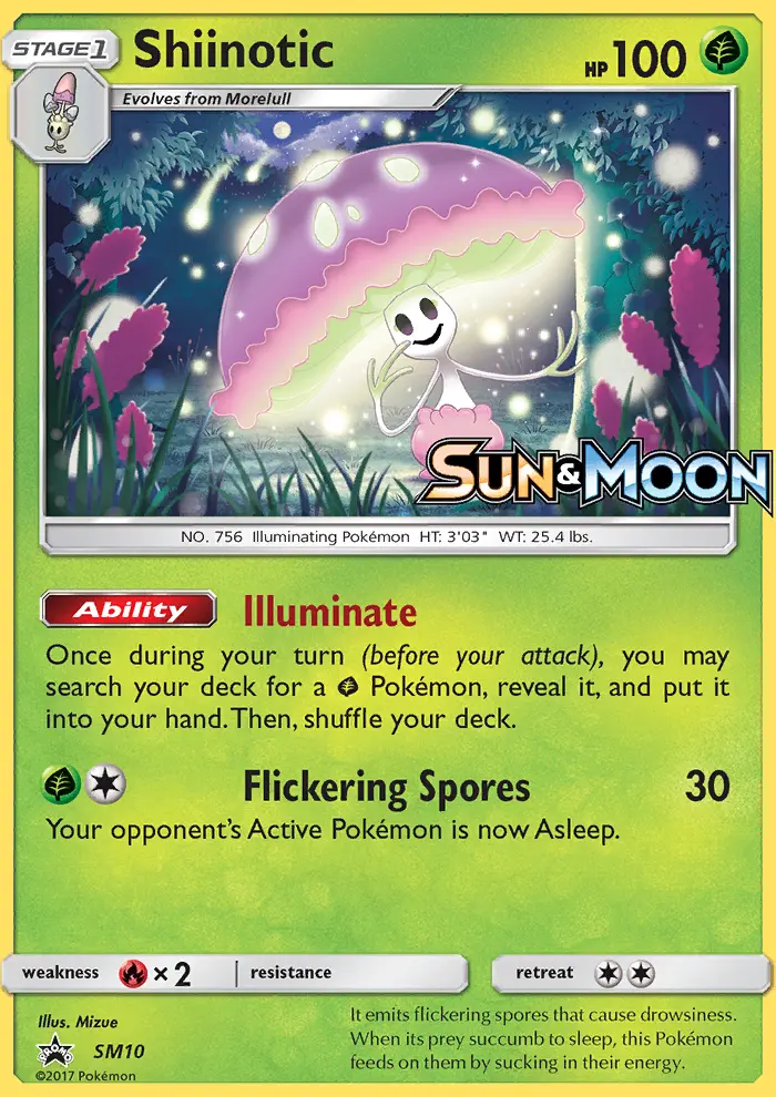 Shiinotic Rare Pokemon card #SM10 from SM Black Star Promos