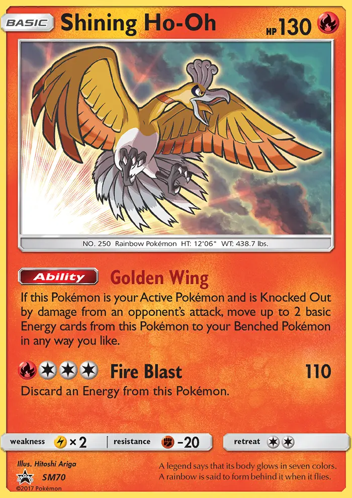 Shining Ho-Oh Rare Pokemon card #SM70 from SM Black Star Promos