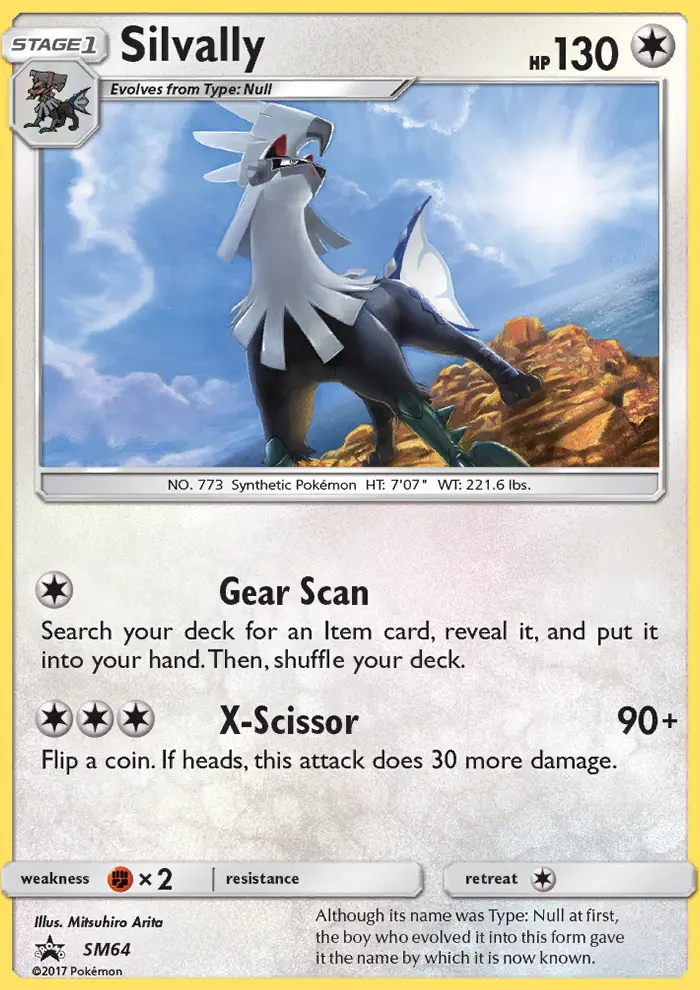 Silvally Rare Pokemon card #SM64 from SM Black Star Promos