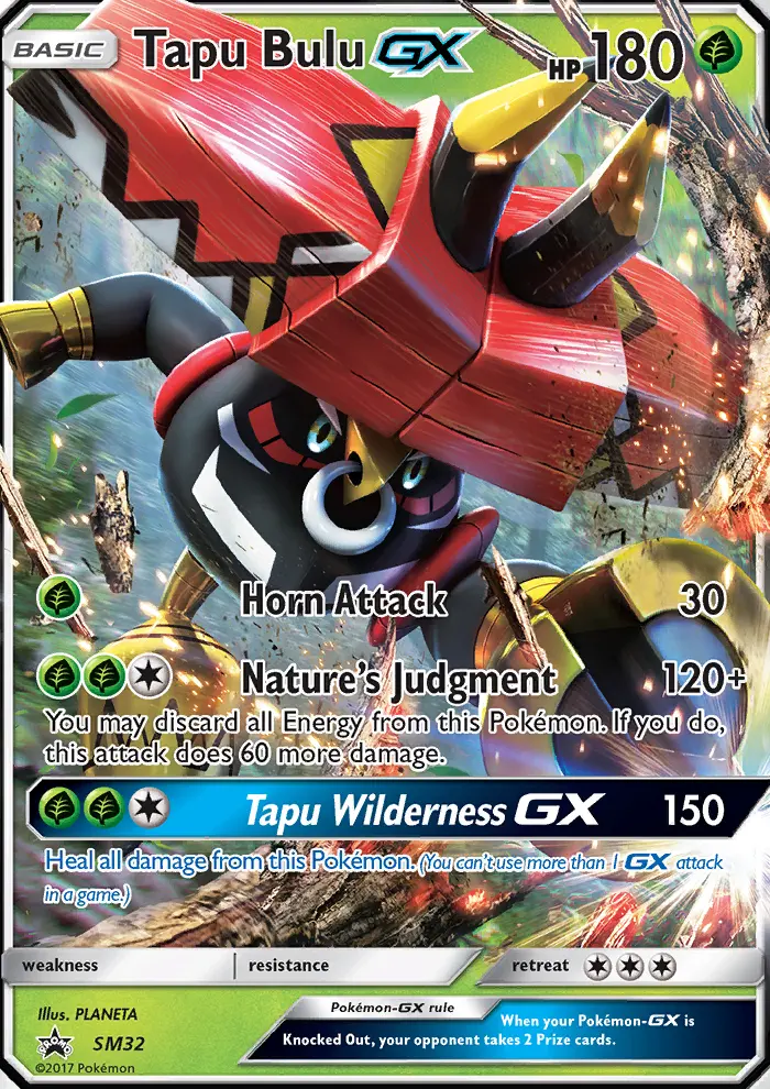 Tapu Bulu GX Rare Pokemon card #SM32 from SM Black Star Promos