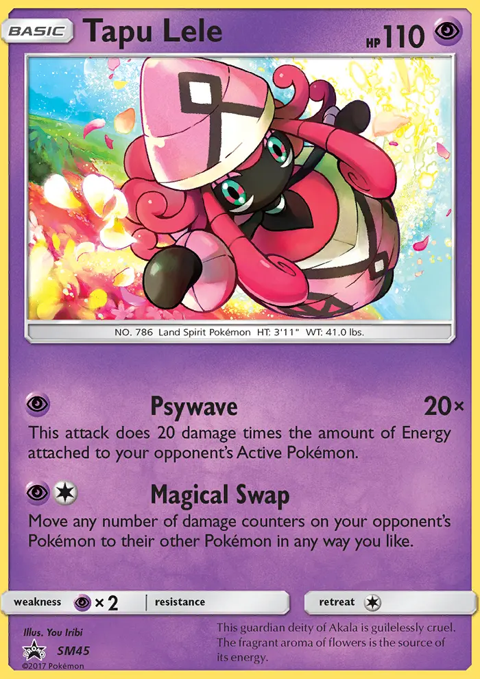 Tapu Lele Rare Pokemon card #SM45 from SM Black Star Promos