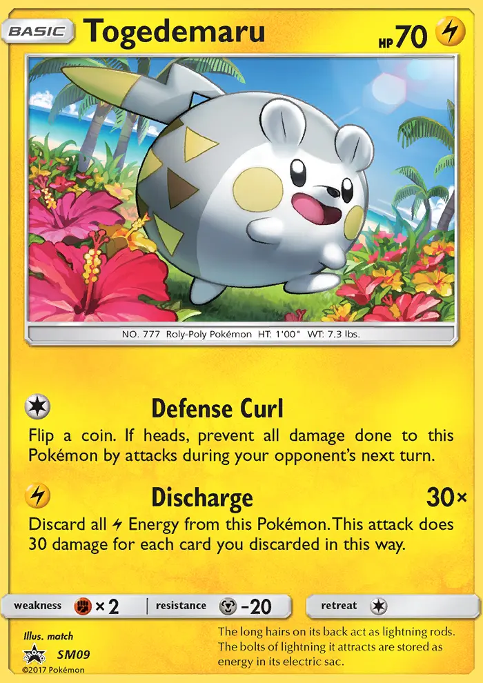 Togedemaru Rare Pokemon card #SM09 from SM Black Star Promos