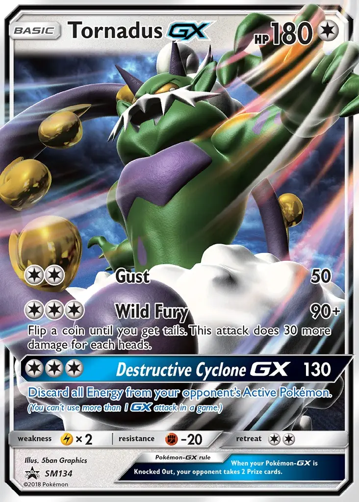 Tornadus GX Rare Pokemon card #SM134 from SM Black Star Promos