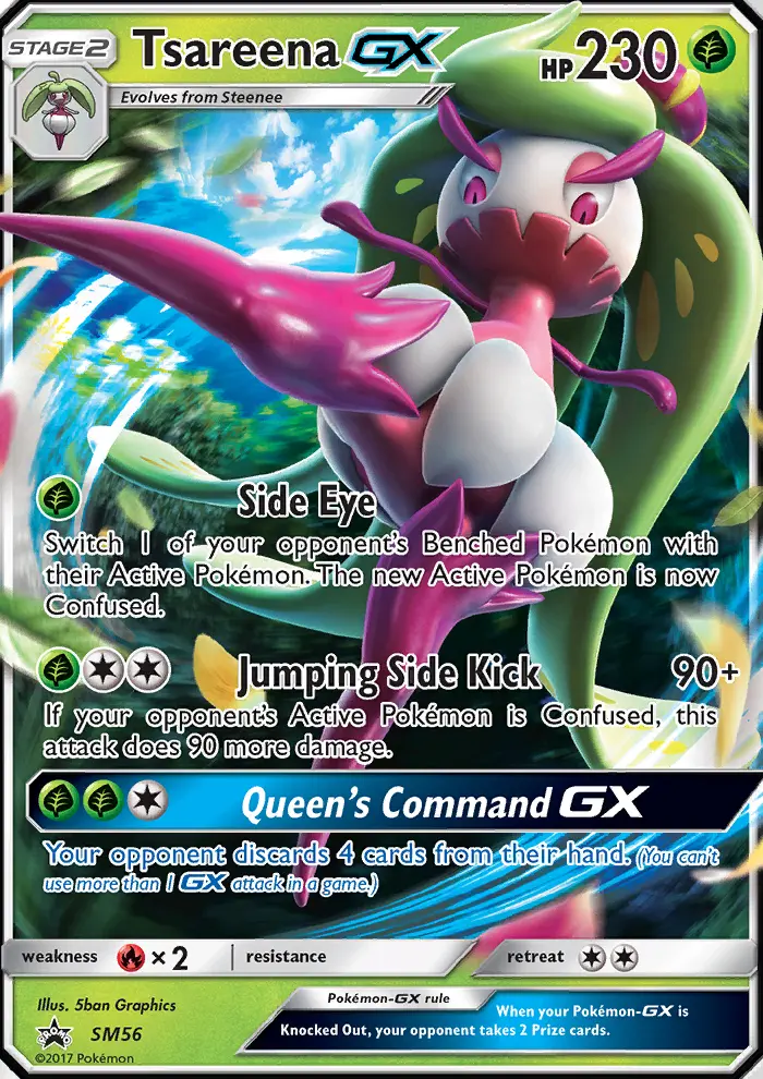 Tsareena GX Rare Pokemon card #SM56 from SM Black Star Promos