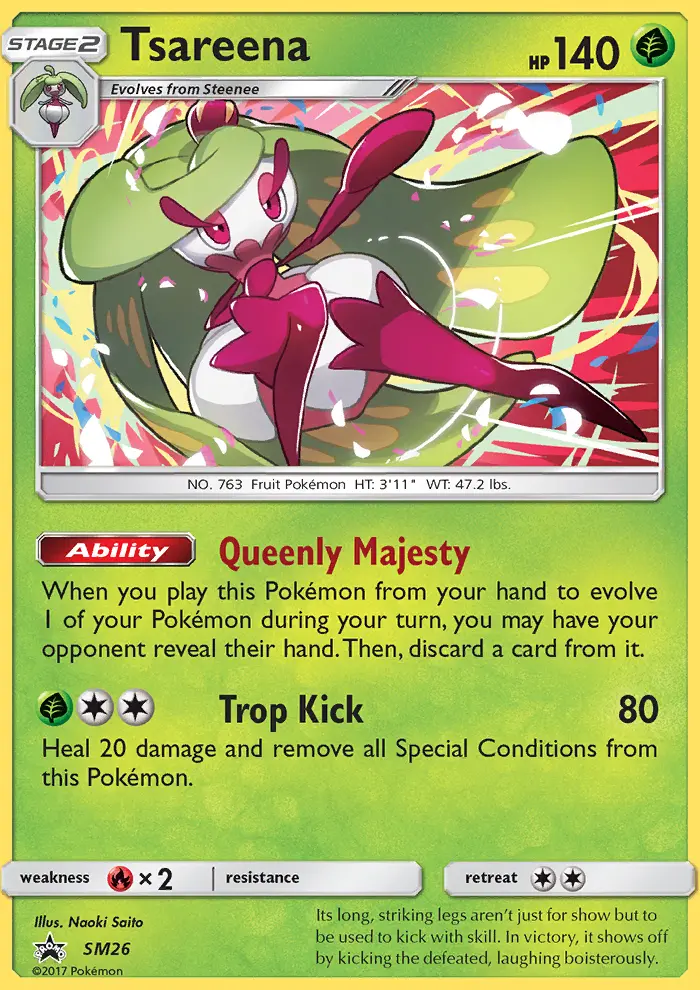 Tsareena Rare Pokemon card #SM26 from SM Black Star Promos