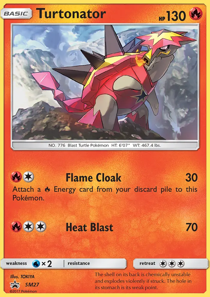 Turtonator Rare Pokemon card #SM27 from SM Black Star Promos