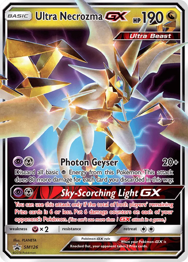 Ultra Necrozma GX Rare Pokemon card #SM126 from SM Black Star Promos