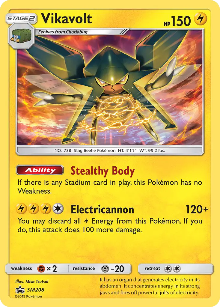 Vikavolt Rare Pokemon card #SM208 from SM Black Star Promos