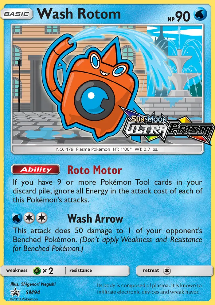 Wash Rotom Rare Pokemon card #SM94 from SM Black Star Promos