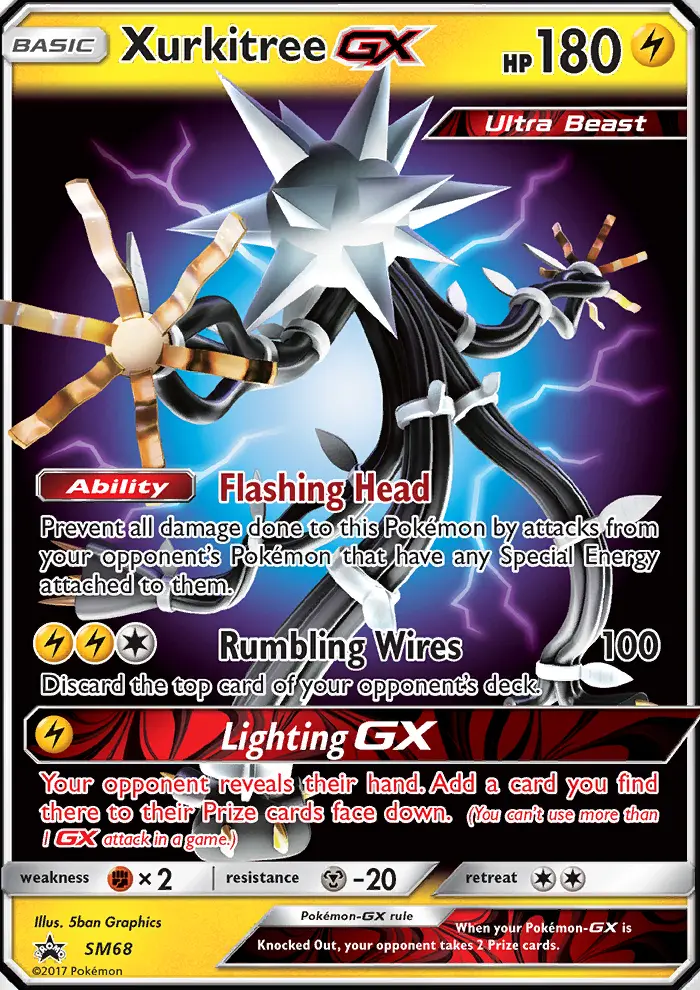 Xurkitree GX Rare Pokemon card #SM68 from SM Black Star Promos