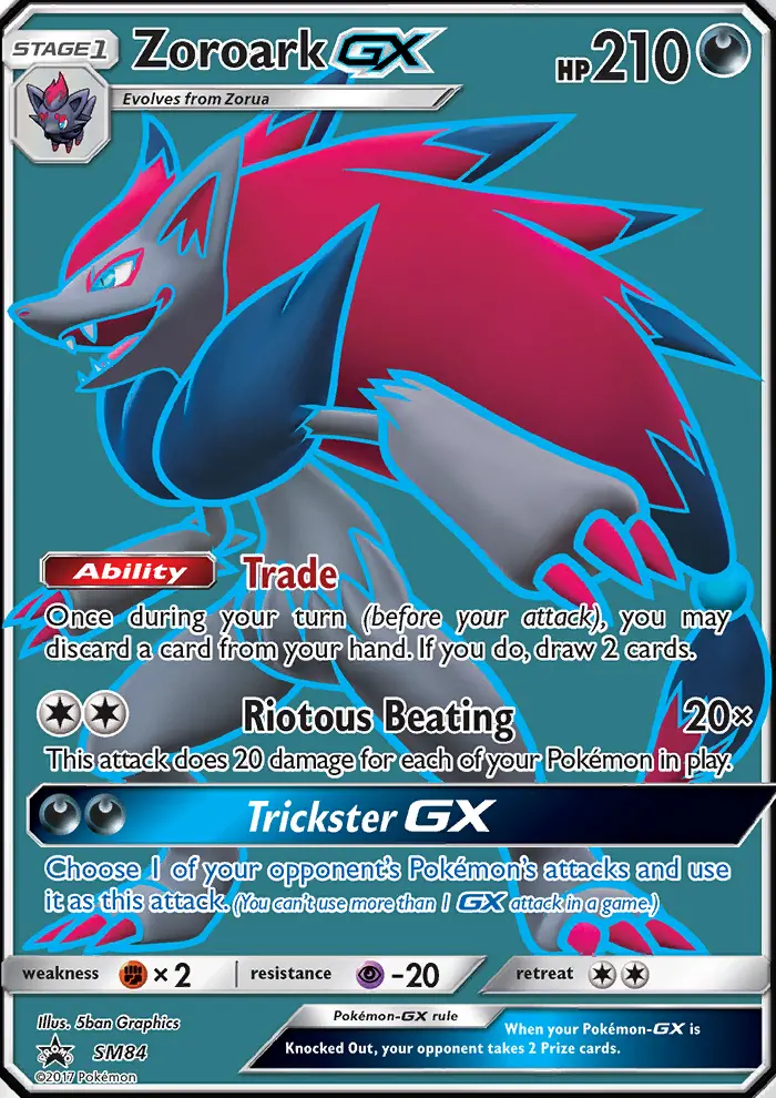 Zoroark GX Rare Pokemon card #SM84 from SM Black Star Promos