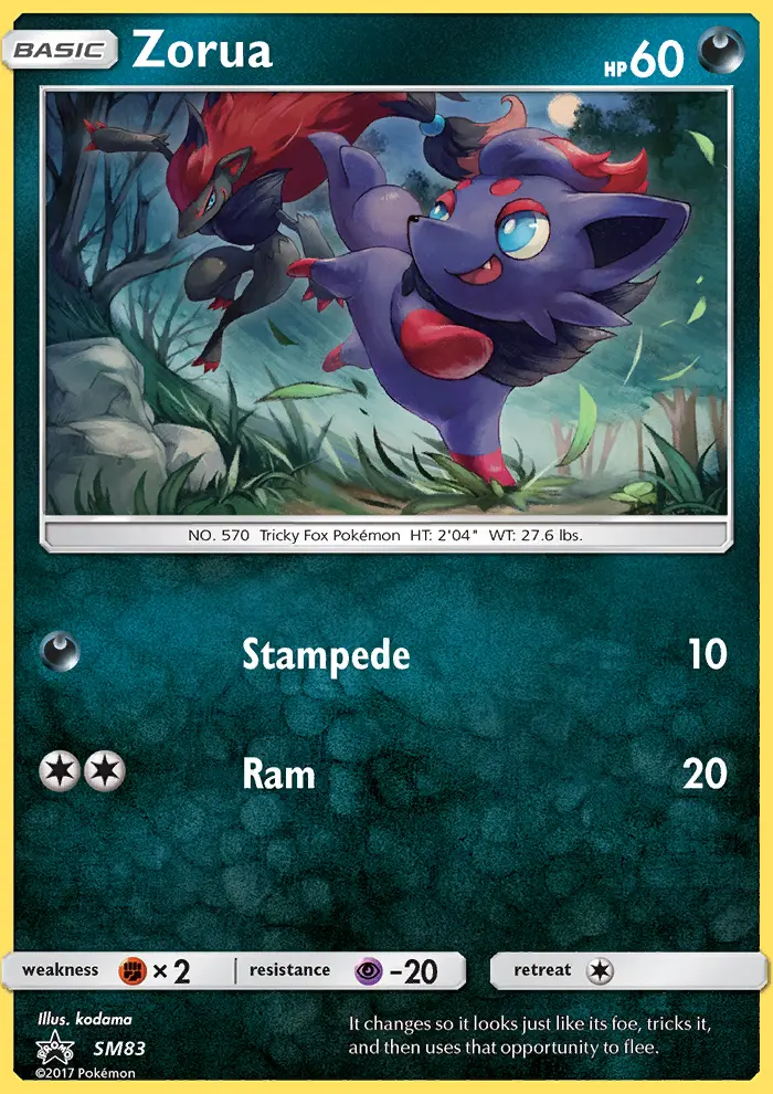 Zorua Rare Pokemon card #SM83 from SM Black Star Promos