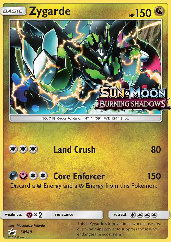 Zygarde Rare Pokemon card #SM48 from SM Black Star Promos