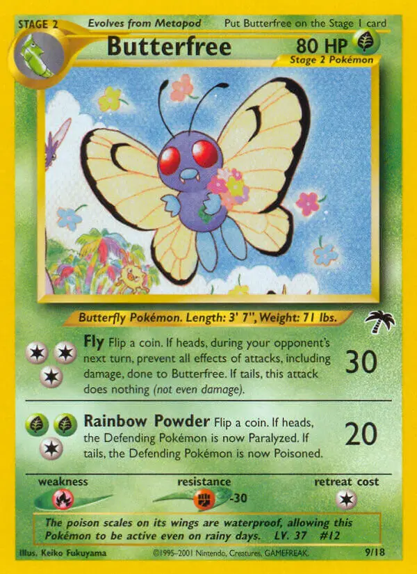 Butterfree Common Pokemon card #9 from Southern Islands