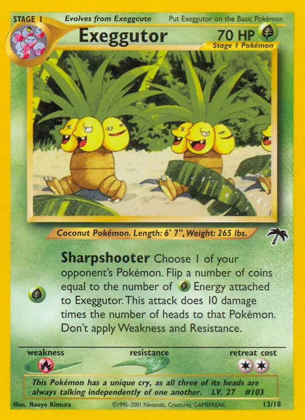 Exeggutor Common Pokemon card #13 from Southern Islands