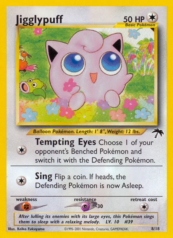 Jigglypuff Common Pokemon card #8 from Southern Islands