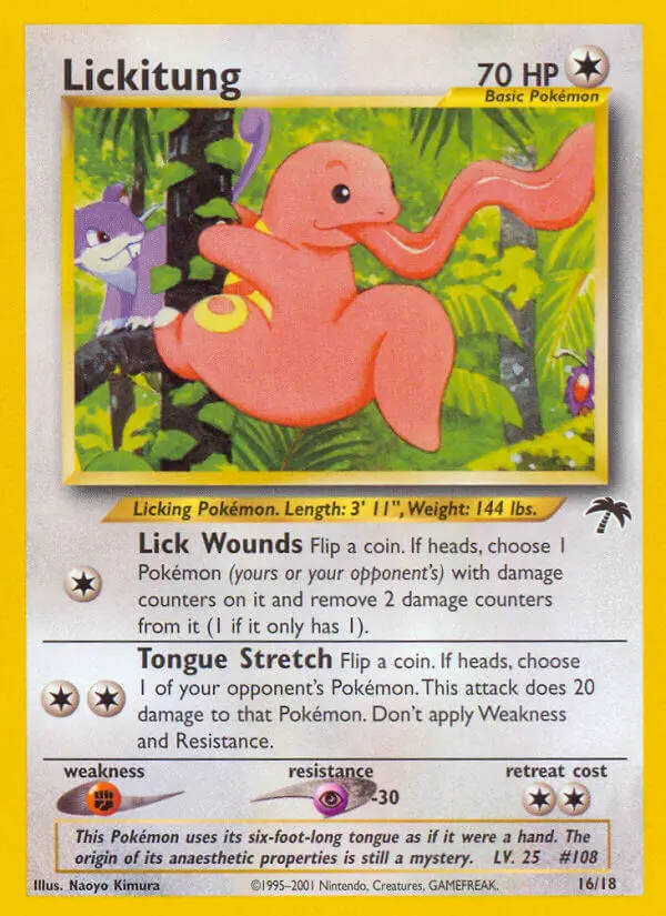 Lickitung Common Pokemon card #16 from Southern Islands
