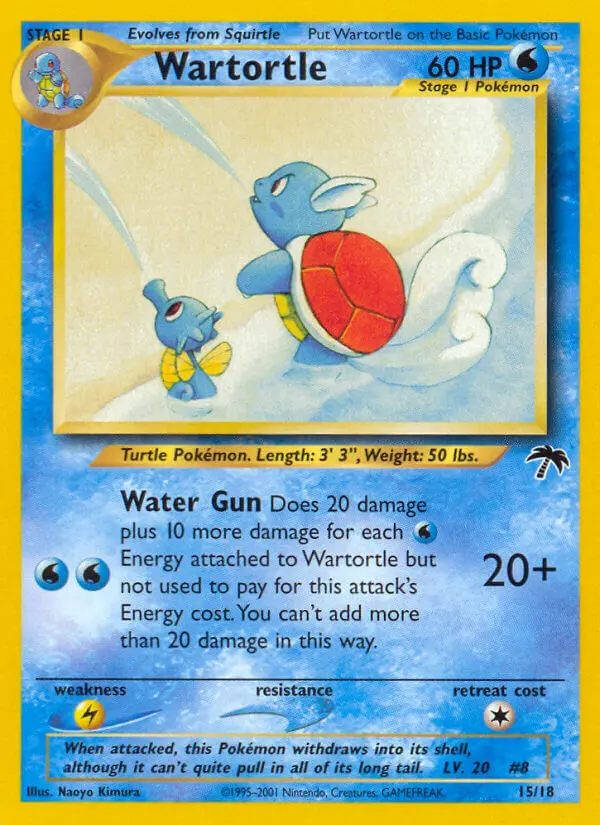 Wartortle Common Pokemon card #15 from Southern Islands