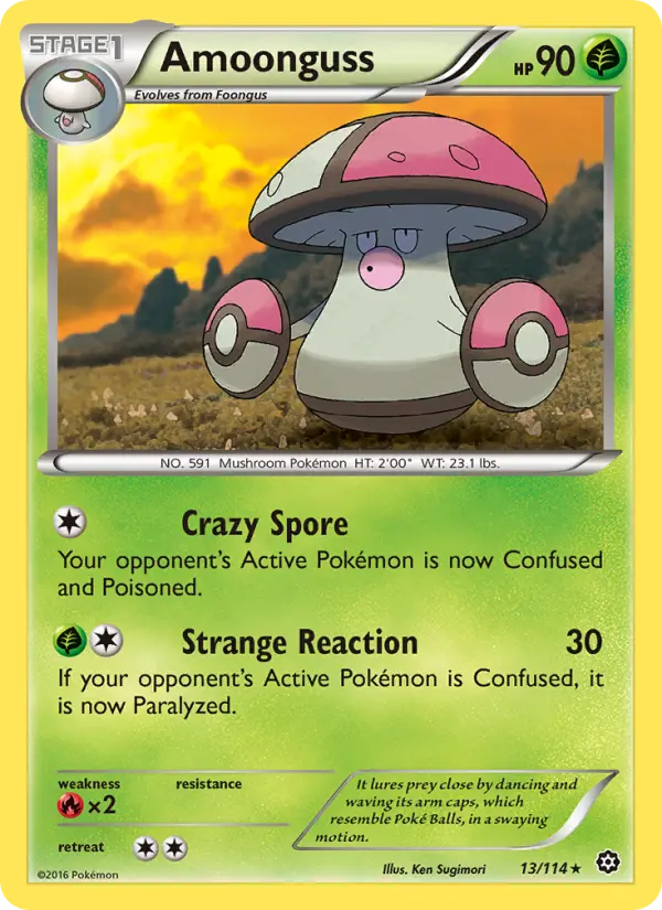 Amoonguss Rare Pokemon card #13 from Steam Siege