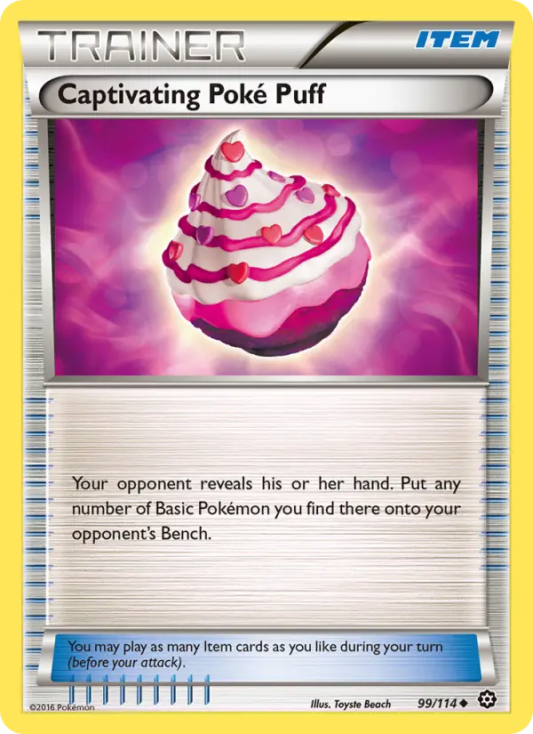 Captivating Poké Puff Uncommon Pokemon card #99 from Steam Siege