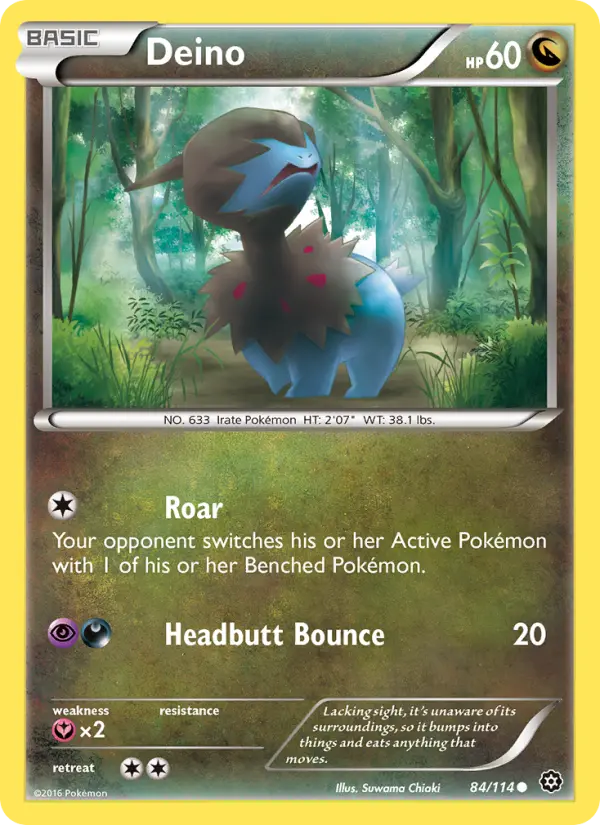 Deino Common Pokemon card #84 from Steam Siege