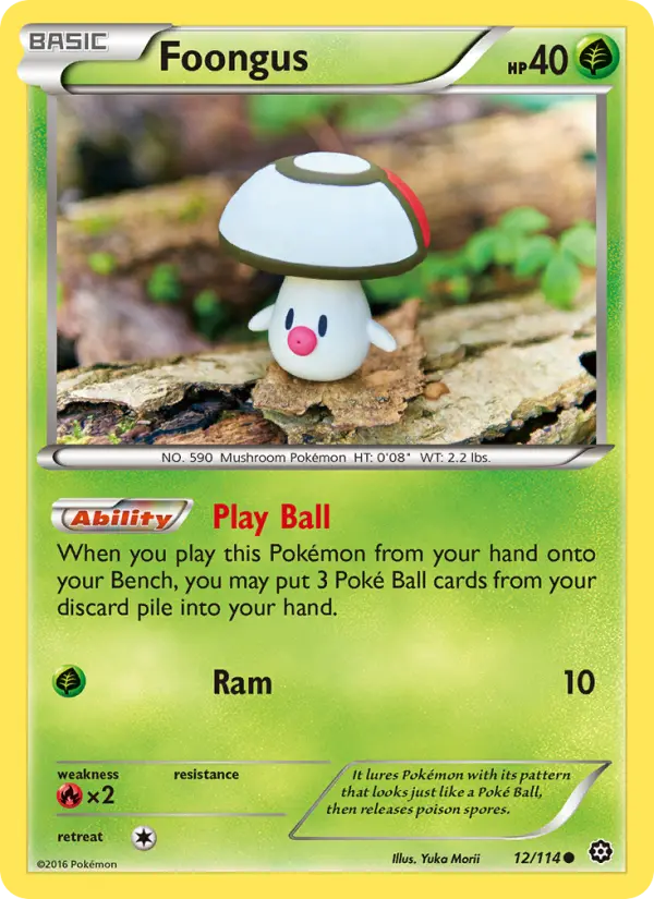 Foongus Common Pokemon card #12 from Steam Siege